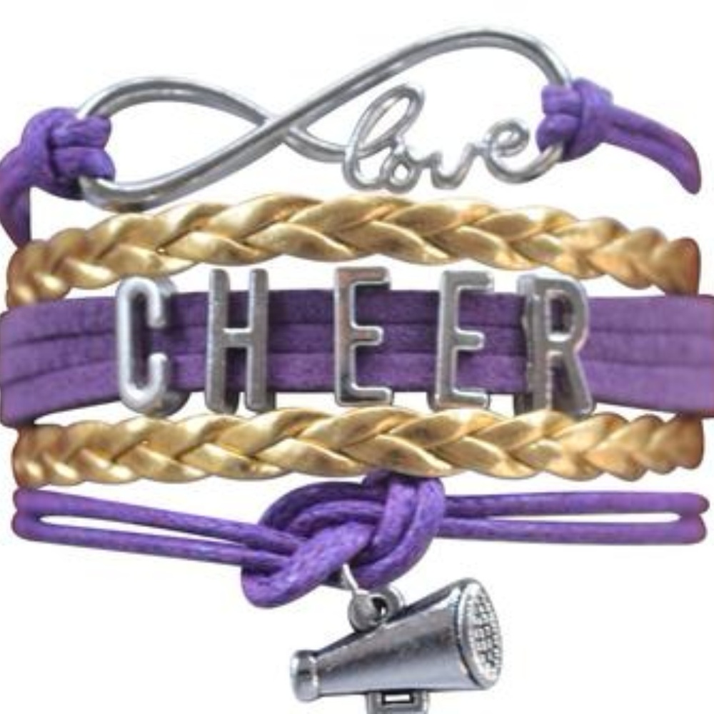 Girls Cheer Bracelet - Purple & Gold